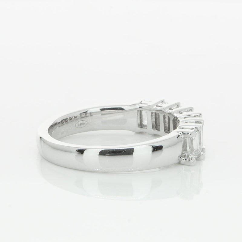 18ct White Gold 1.30ct Emerald Cut Diamond Asra Ring-Ring-Walker & Hall