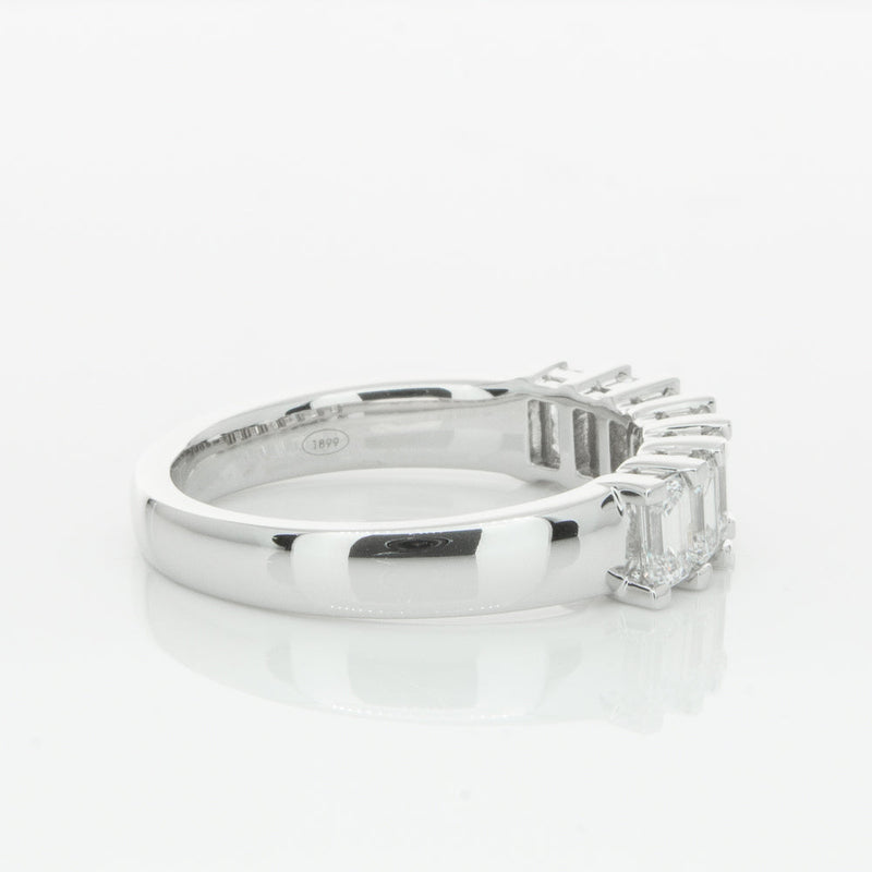 18ct White Gold 1.35ct Emerald Cut Diamond Asra Ring-Ring-Walker & Hall