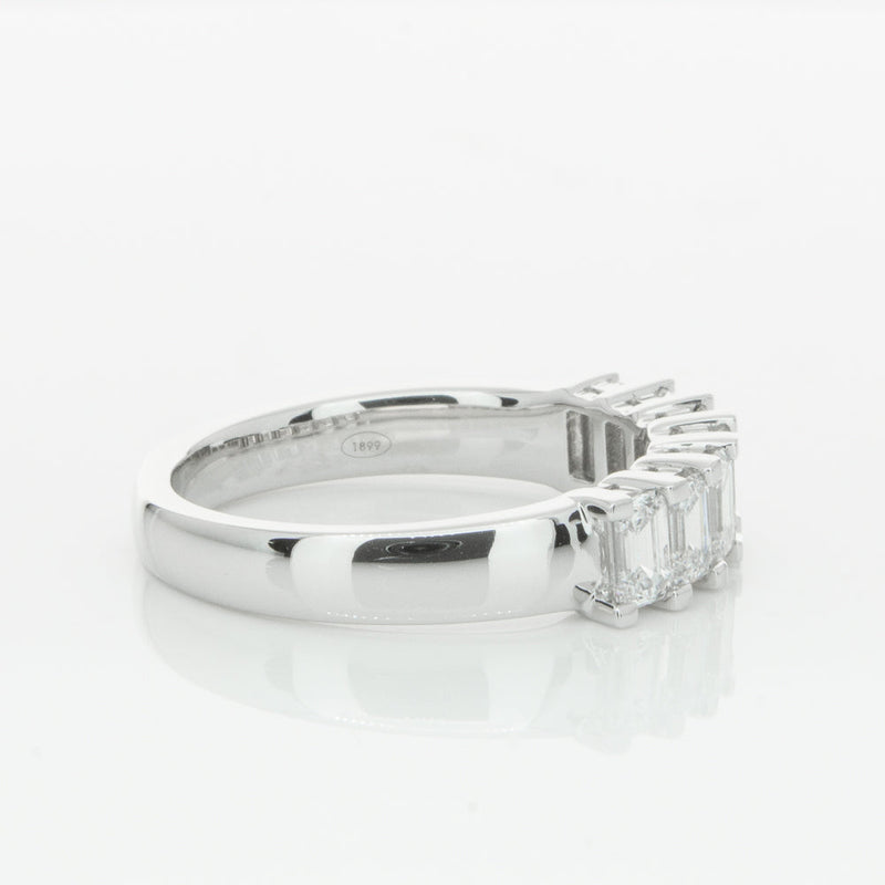 18ct White Gold 1.35ct Emerald Cut Diamond Asra Ring-Ring-Walker & Hall