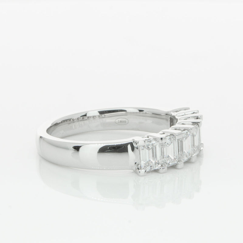 18ct White Gold 1.30ct Emerald Cut Diamond Asra Ring-Ring-Walker & Hall