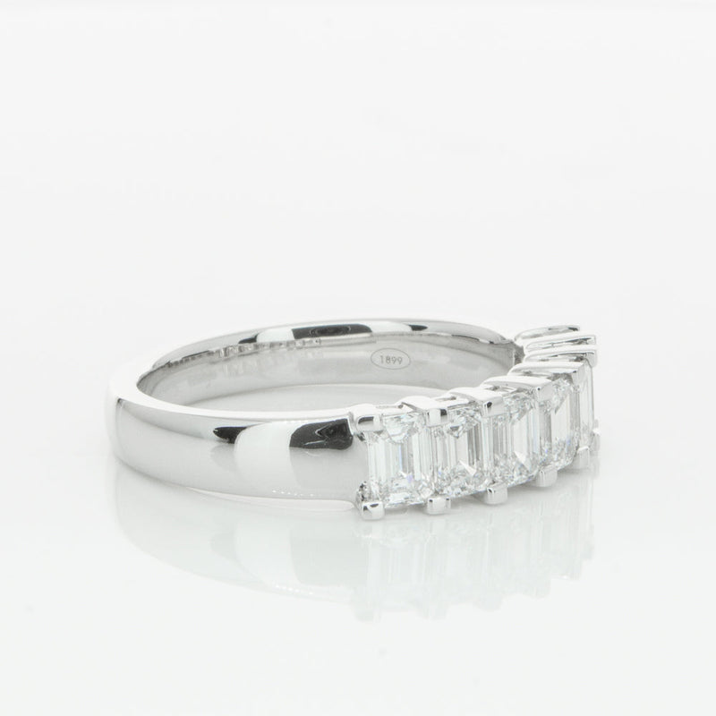 18ct White Gold 1.30ct Emerald Cut Diamond Asra Ring-Ring-Walker & Hall