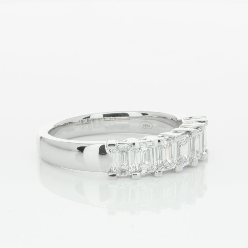 18ct White Gold 1.30ct Emerald Cut Diamond Asra Ring-Ring-Walker & Hall