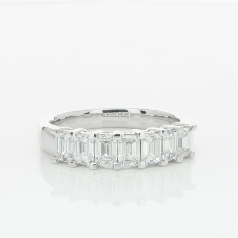 18ct White Gold 1.30ct Emerald Cut Diamond Asra Ring-Ring-Walker & Hall