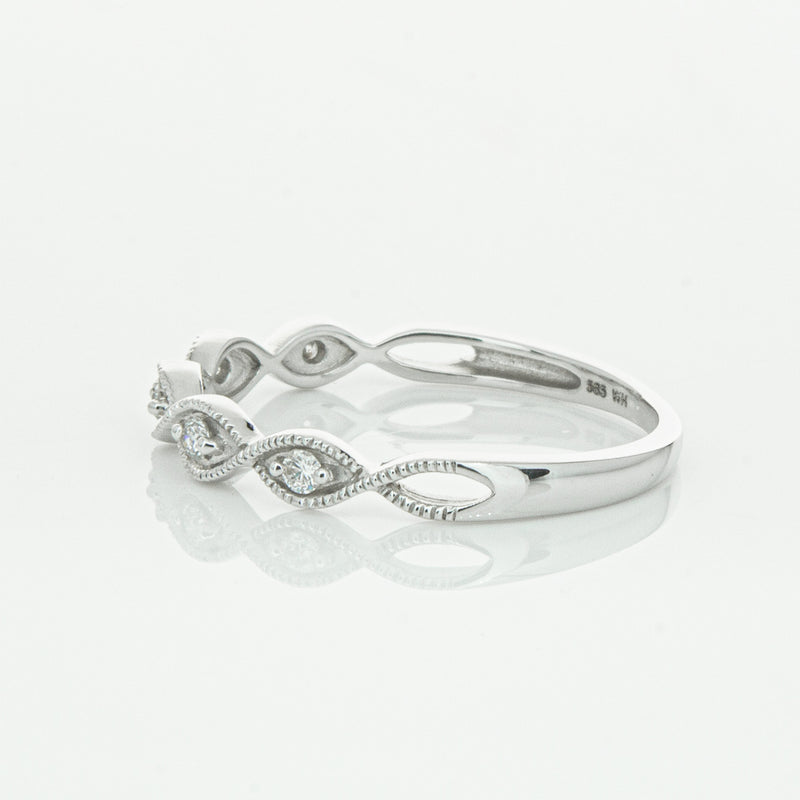 14ct White Gold Diamond Rapunzel Band-Ring-Walker & Hall