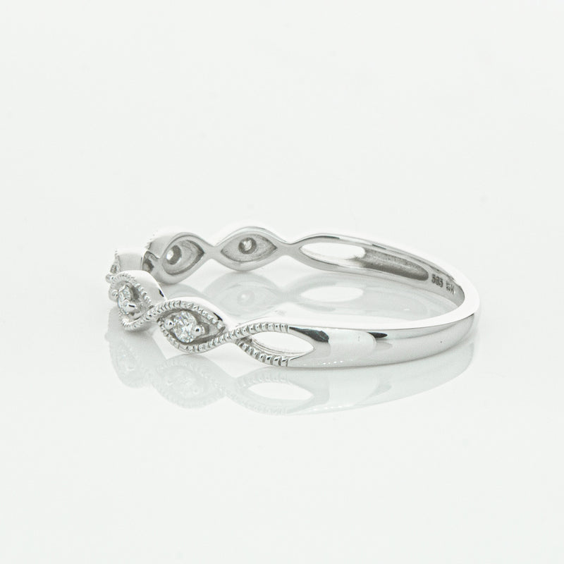 14ct White Gold Diamond Rapunzel Band-Ring-Walker & Hall