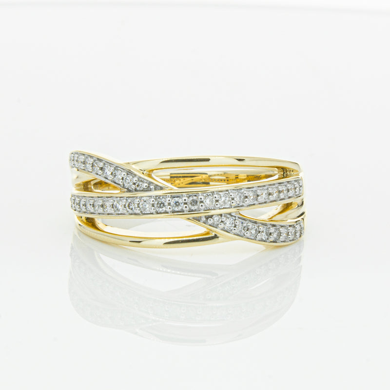 14ct Yellow Gold Diamond Nevaeh Band-Ring-Walker & Hall