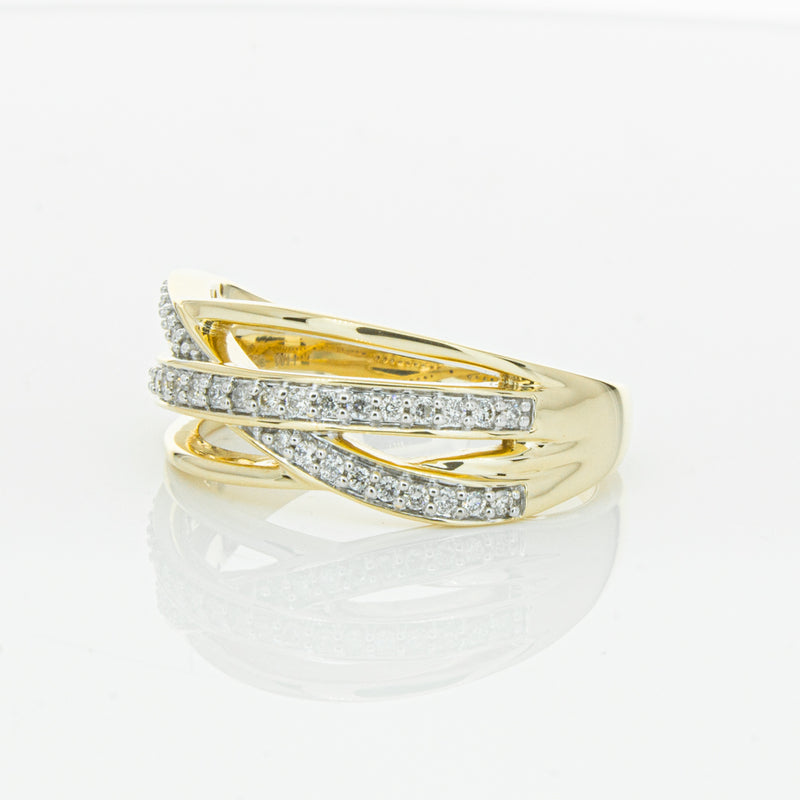 14ct Yellow Gold Diamond Nevaeh Band-Ring-Walker & Hall