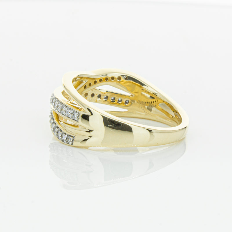 14ct Yellow Gold Diamond Nevaeh Band-Ring-Walker & Hall