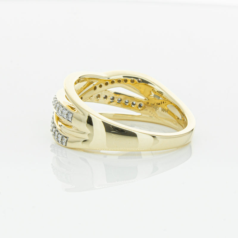 14ct Yellow Gold Diamond Nevaeh Band-Ring-Walker & Hall