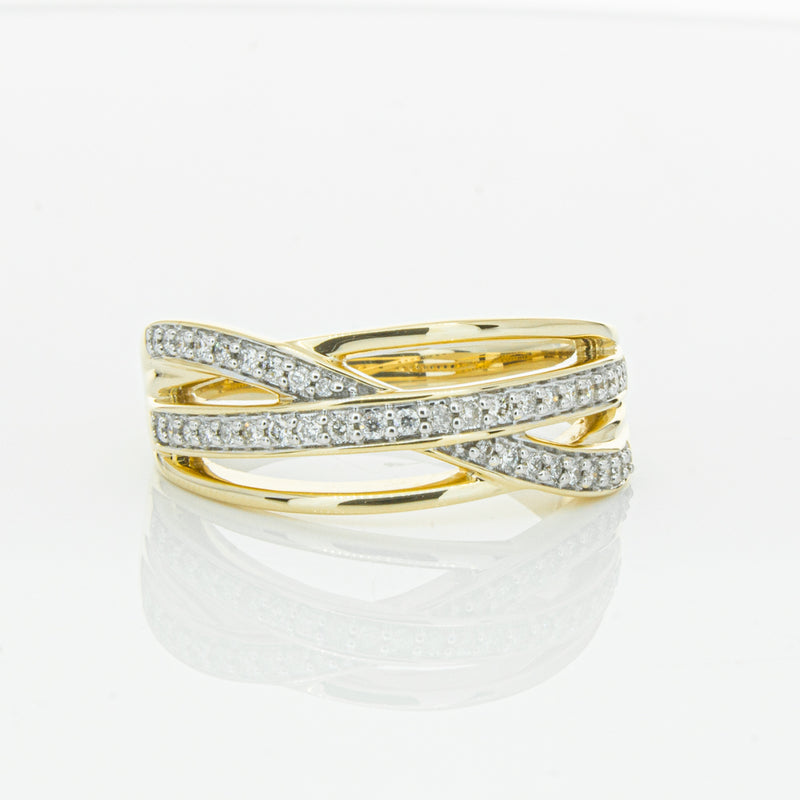 14ct Yellow Gold Diamond Nevaeh Band-Ring-Walker & Hall