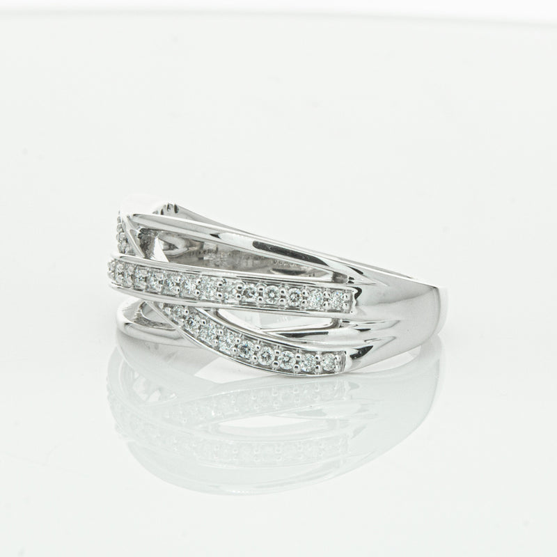 14ct White Gold Diamond Nevaeh Band-Ring-Walker & Hall