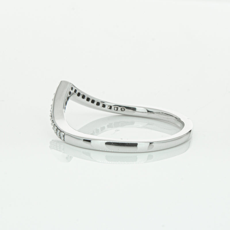 14ct White Gold Diamond Chevron Band-Ring-Walker & Hall
