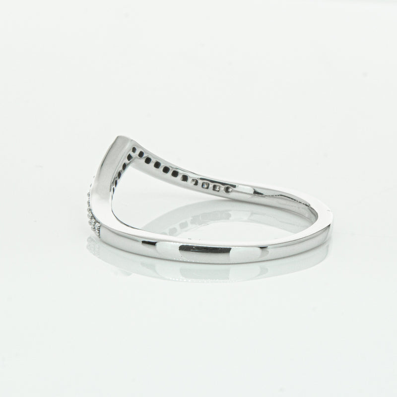 14ct White Gold Diamond Chevron Band-Ring-Walker & Hall