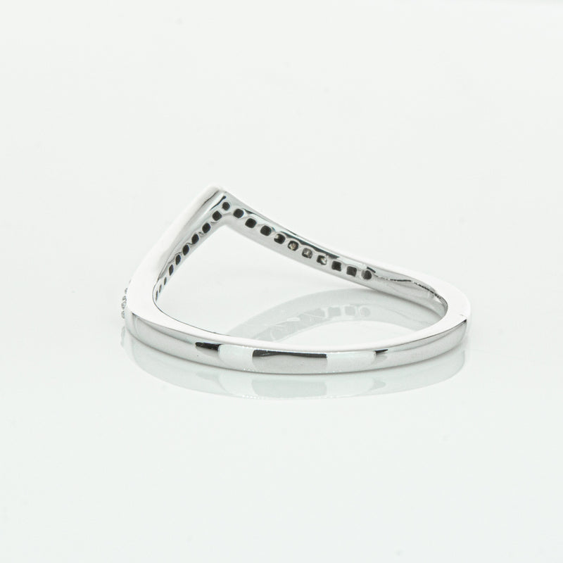 14ct White Gold Diamond Chevron Band-Ring-Walker & Hall