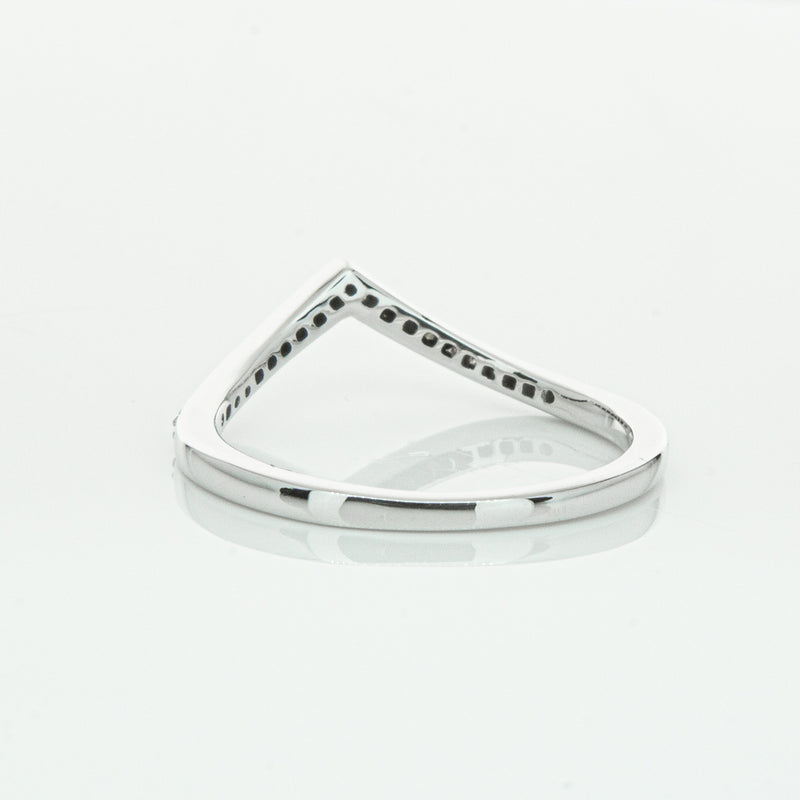 14ct White Gold Diamond Chevron Band-Ring-Walker & Hall