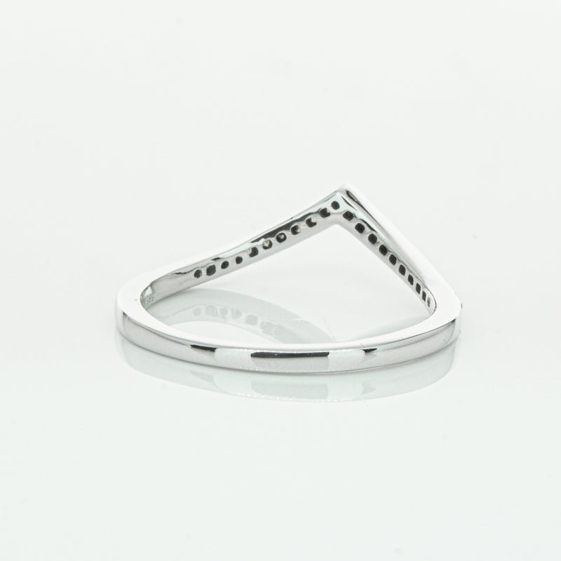 14ct White Gold Diamond Chevron Band-Ring-Walker & Hall