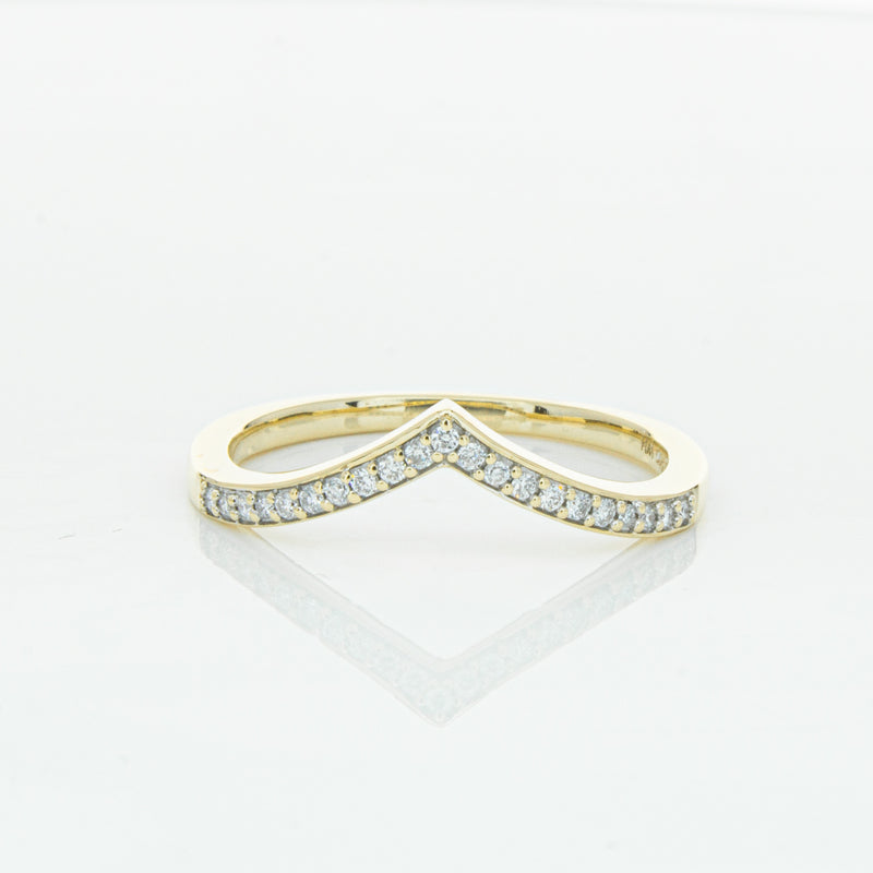 14ct Yellow Gold Diamond Chevron Band-Ring-Walker & Hall