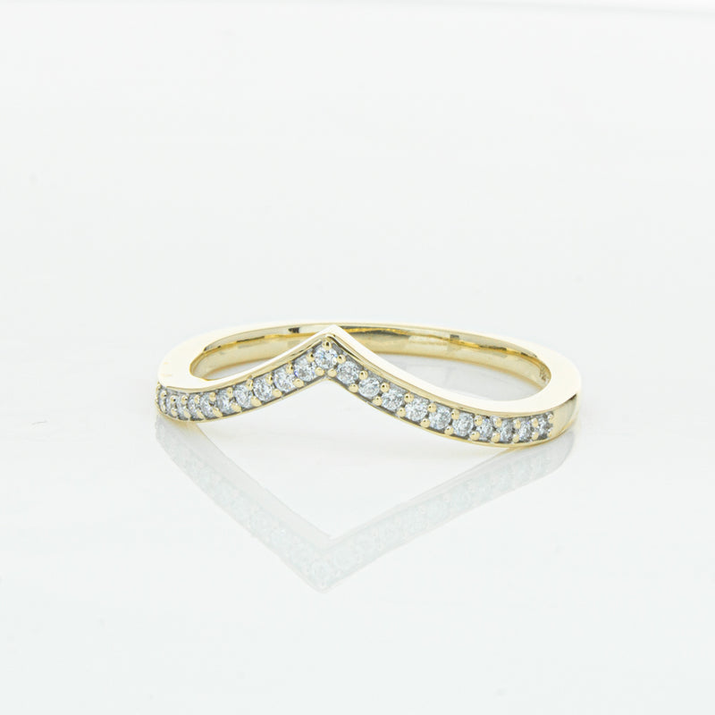 14ct Yellow Gold Diamond Chevron Band-Ring-Walker & Hall