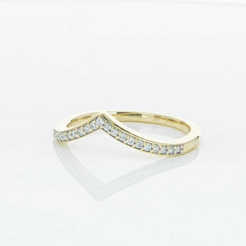 14ct Yellow Gold Diamond Chevron Band-Ring-Walker & Hall