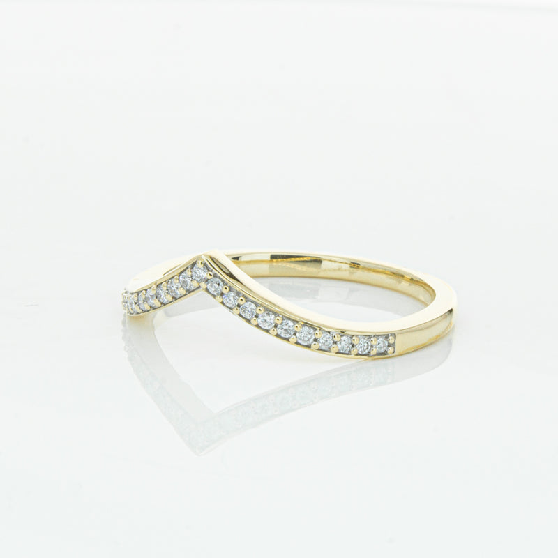 14ct Yellow Gold Diamond Chevron Band-Ring-Walker & Hall