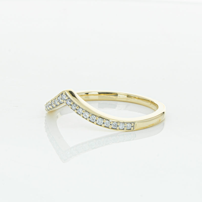 14ct Yellow Gold Diamond Chevron Band-Ring-Walker & Hall