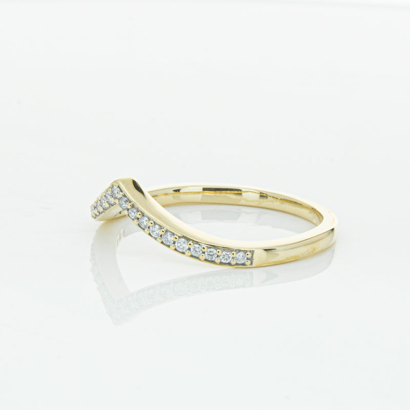 14ct Yellow Gold Diamond Chevron Band-Ring-Walker & Hall