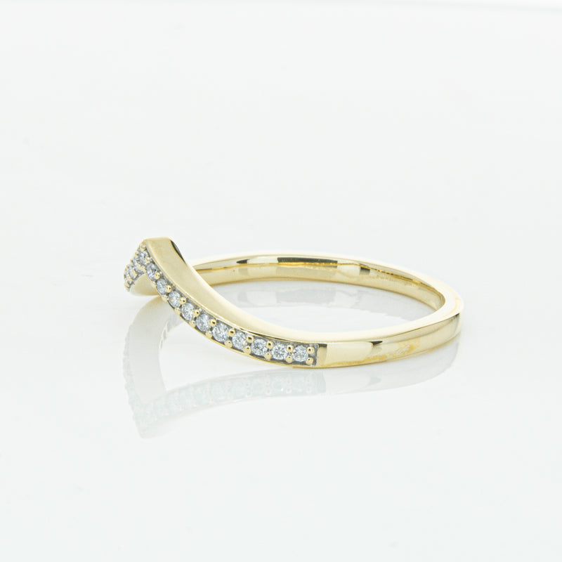 14ct Yellow Gold Diamond Chevron Band-Ring-Walker & Hall