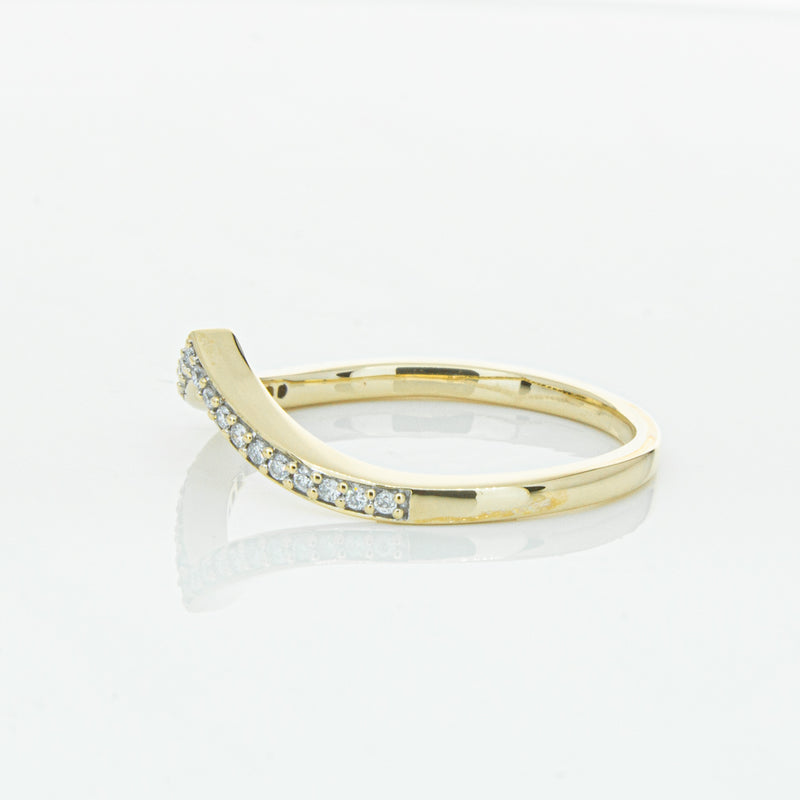 14ct Yellow Gold Diamond Chevron Band-Ring-Walker & Hall