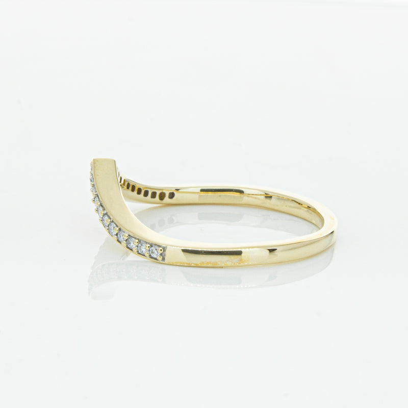 14ct Yellow Gold Diamond Chevron Band-Ring-Walker & Hall