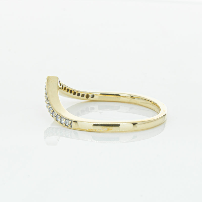 14ct Yellow Gold Diamond Chevron Band-Ring-Walker & Hall