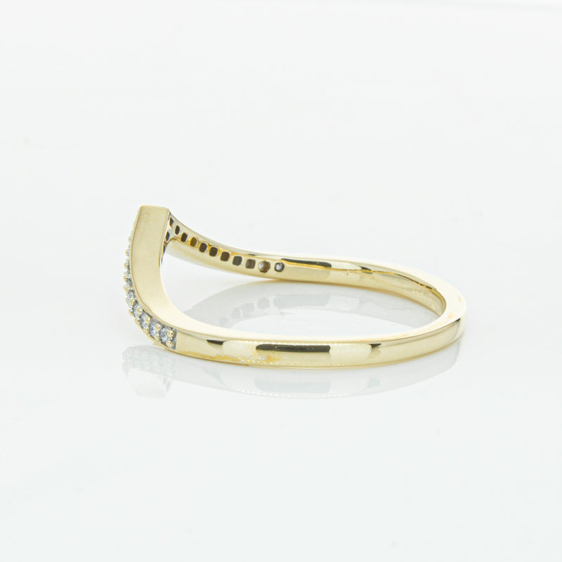 14ct Yellow Gold Diamond Chevron Band-Ring-Walker & Hall