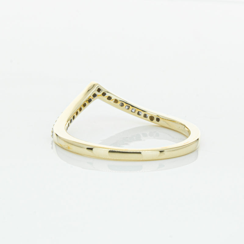 14ct Yellow Gold Diamond Chevron Band-Ring-Walker & Hall