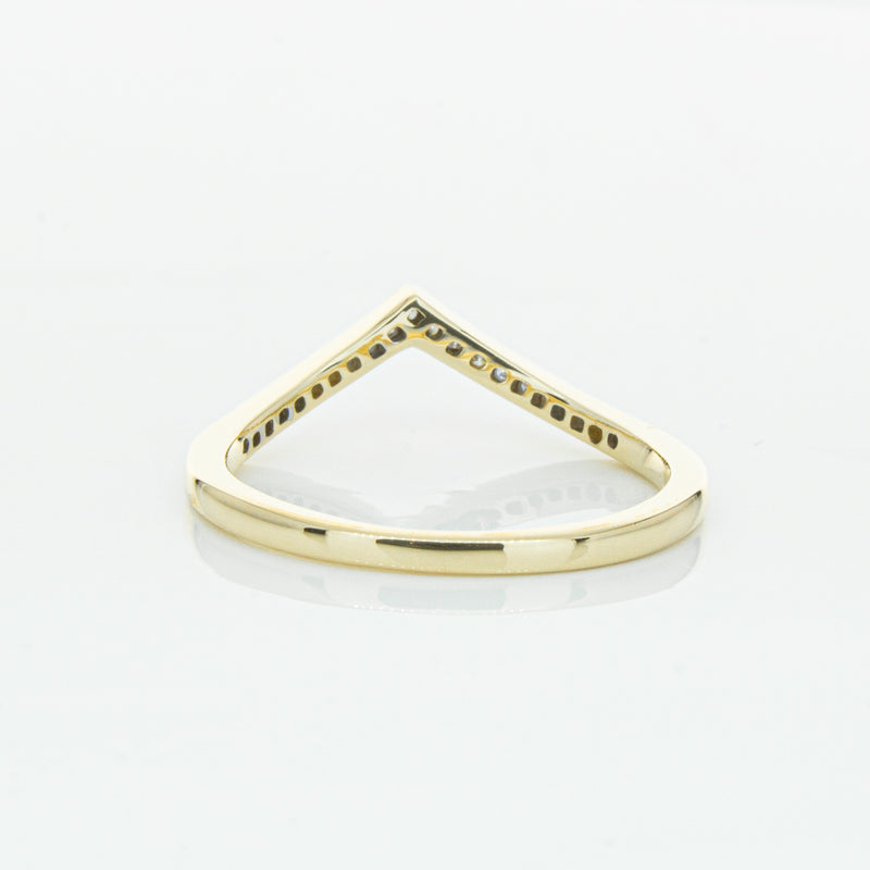 14ct Yellow Gold Diamond Chevron Band-Ring-Walker & Hall