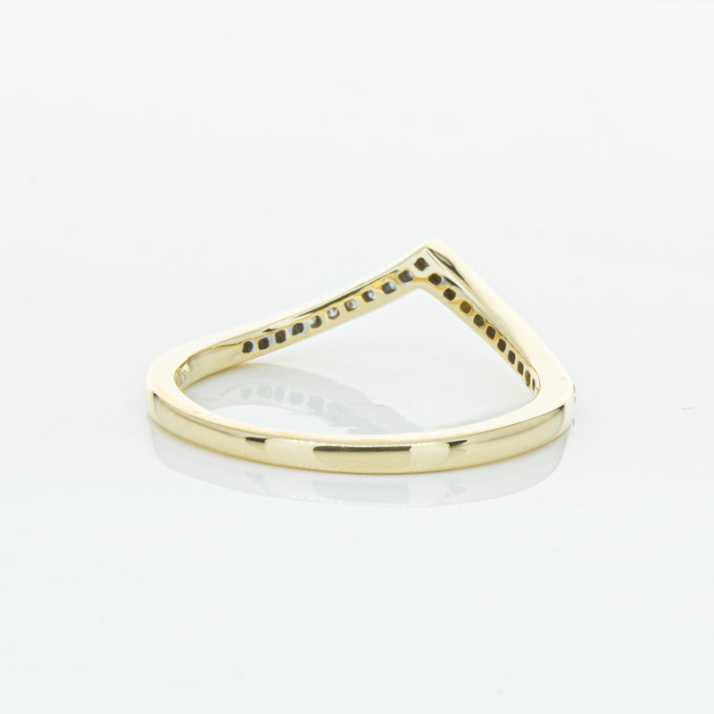 14ct Yellow Gold Diamond Chevron Band-Ring-Walker & Hall