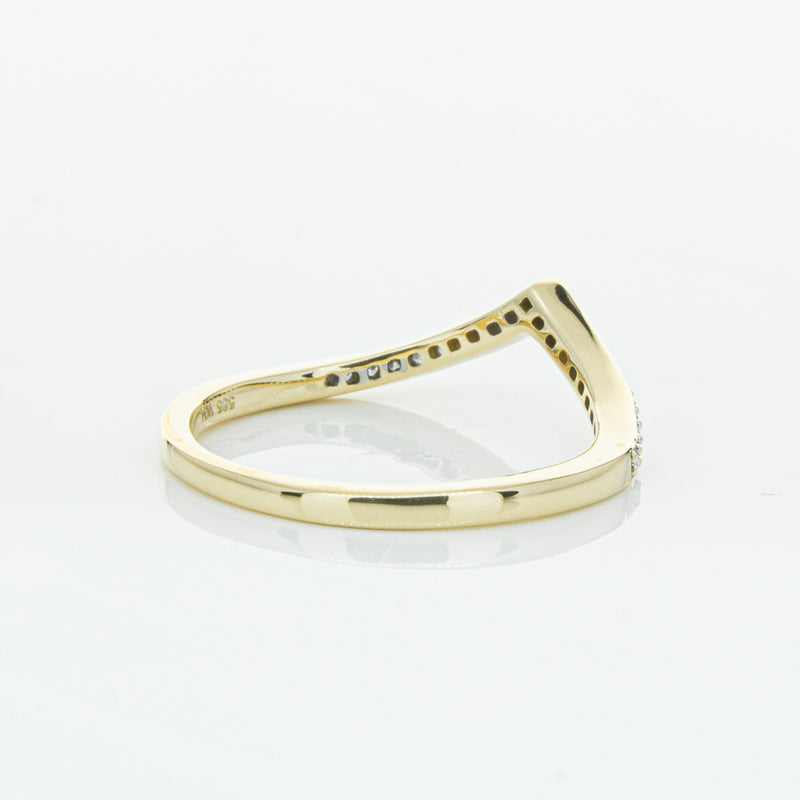 14ct Yellow Gold Diamond Chevron Band-Ring-Walker & Hall