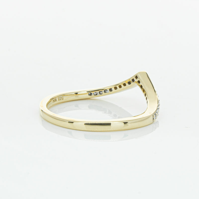 14ct Yellow Gold Diamond Chevron Band-Ring-Walker & Hall