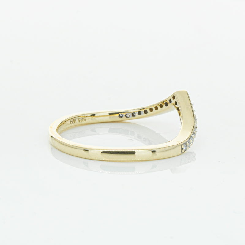 14ct Yellow Gold Diamond Chevron Band-Ring-Walker & Hall