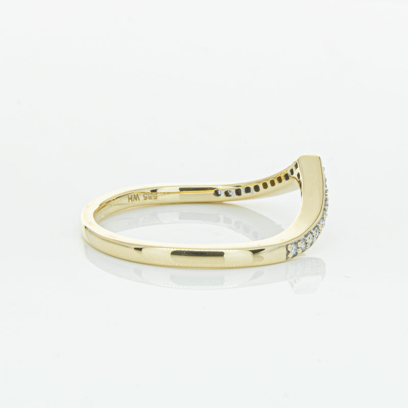 14ct Yellow Gold Diamond Chevron Band-Ring-Walker & Hall