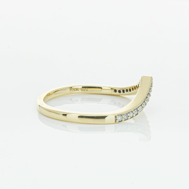 14ct Yellow Gold Diamond Chevron Band-Ring-Walker & Hall