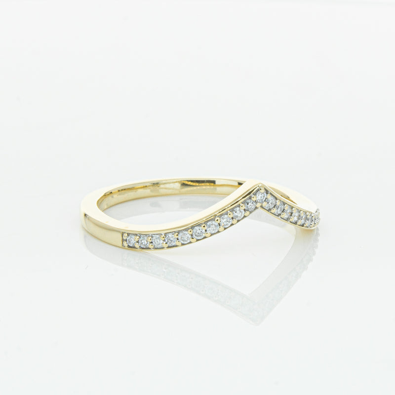 14ct Yellow Gold Diamond Chevron Band-Ring-Walker & Hall