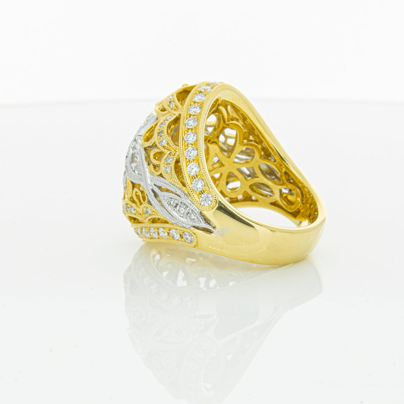 18ct White & Yellow Gold Diamond Dress Ring-Ring-Walker & Hall