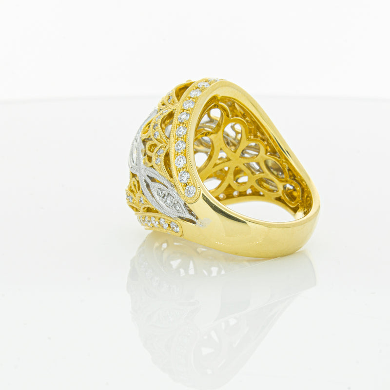 18ct White & Yellow Gold Diamond Dress Ring-Ring-Walker & Hall