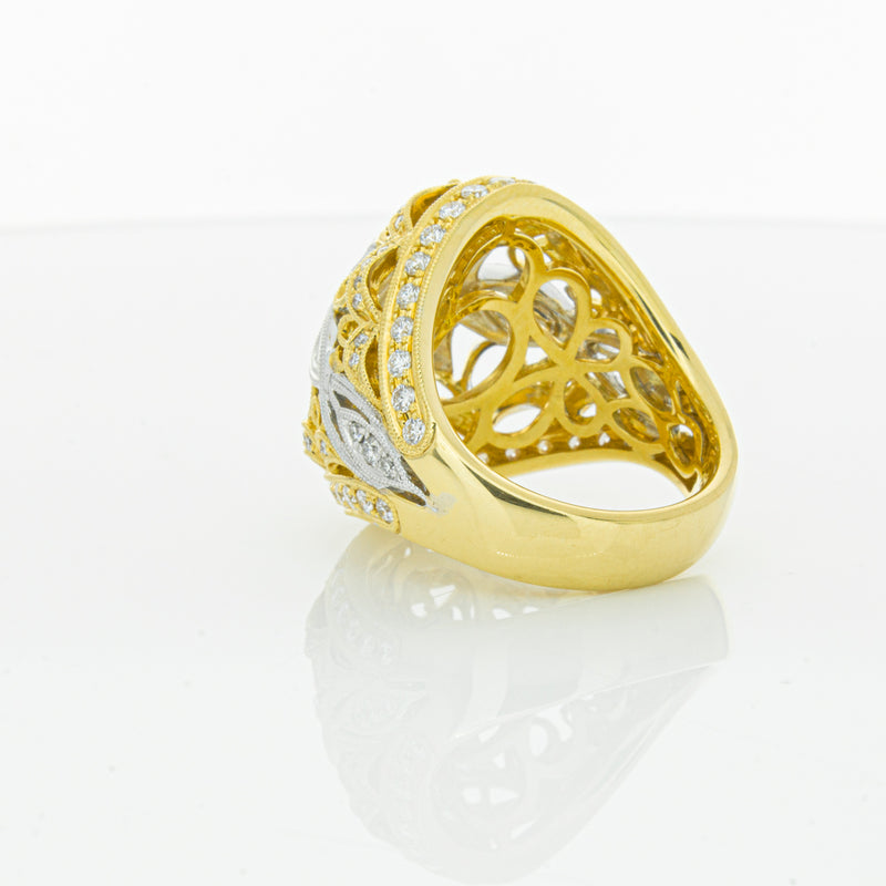 18ct White & Yellow Gold Diamond Dress Ring-Ring-Walker & Hall