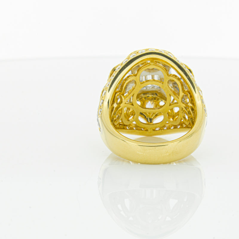 18ct White & Yellow Gold Diamond Dress Ring-Ring-Walker & Hall