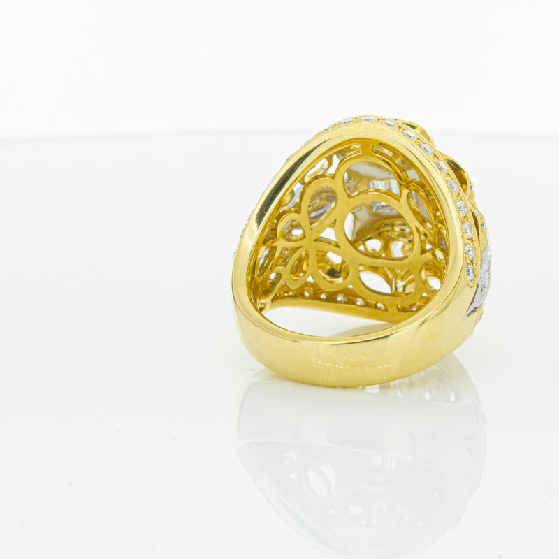 18ct White & Yellow Gold Diamond Dress Ring-Ring-Walker & Hall