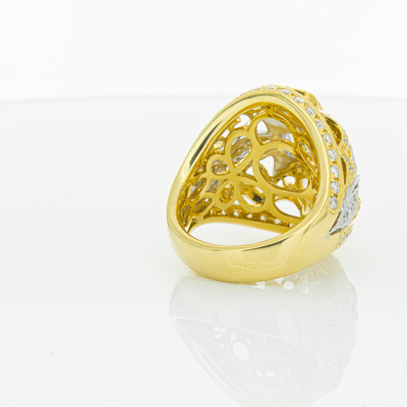 18ct White & Yellow Gold Diamond Dress Ring-Ring-Walker & Hall