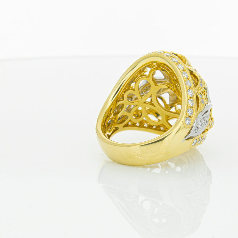 18ct White & Yellow Gold Diamond Dress Ring-Ring-Walker & Hall