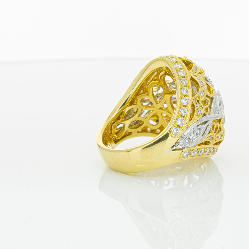 18ct White & Yellow Gold Diamond Dress Ring-Ring-Walker & Hall