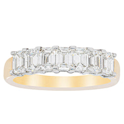 18ct Yellow Gold 1.35ct Emerald Cut Diamond Asra Ring - Ring - Walker & Hall