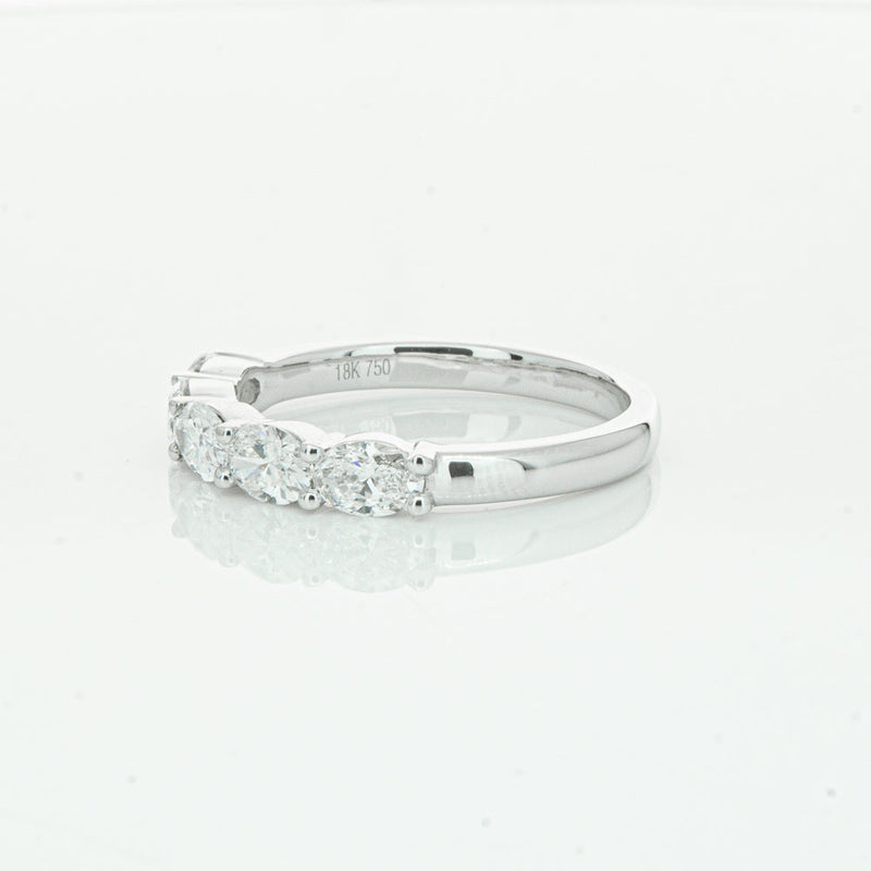 18ct White Gold 1.02ct Oval Cut Diamond Panorama Ring-Ring-Walker & Hall